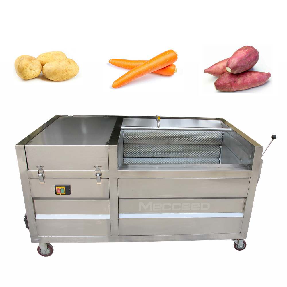 potato washing and peeling machine with 9 brushes